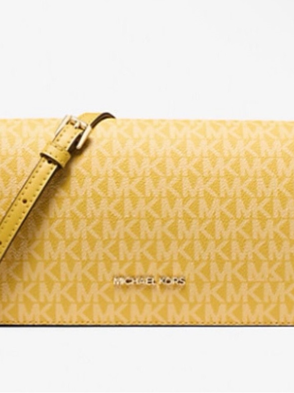 Michael Kors Jet Set Yellow Signature Chain Crossbody Bag - Picture 3 of 4